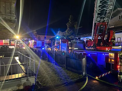 Brand Rohbau Oberndorf_FF St. Johann