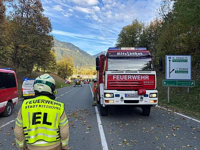 Unfall Brixentalbundesstraße_ FF Kitzbühel