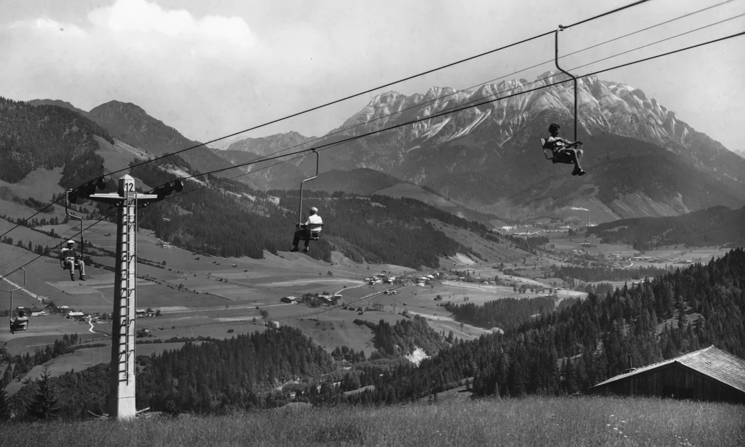 1960er AK TKV Chizzali, Einer-Sesselbahn Streuböden gege n Leoganger