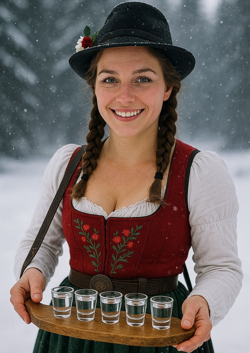 Einladende Alpengastfreundschaft im Schnee