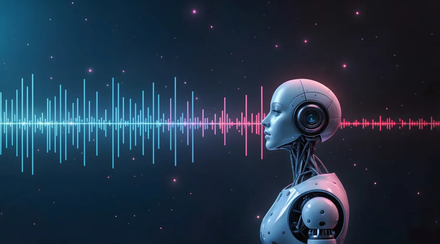 Futuristic AI voice agent processing sound waves in a digital space_stock.adobe.com_von Patrick Helmholz