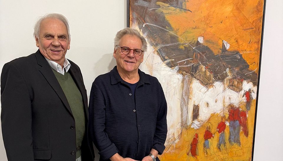 Galerist Peter Ainberger und Künstler Hans Seifert