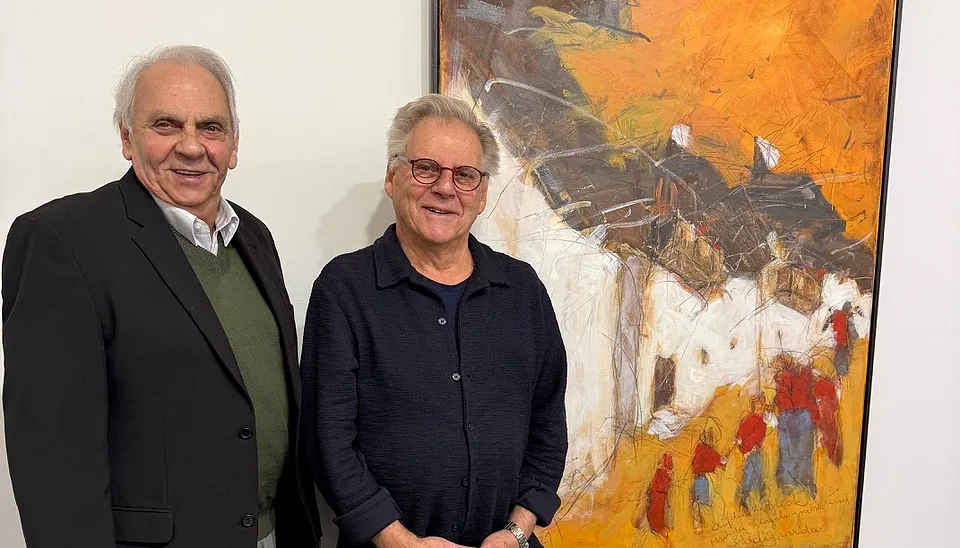 Galerist Peter Ainberger und Künstler Hans  Seifert