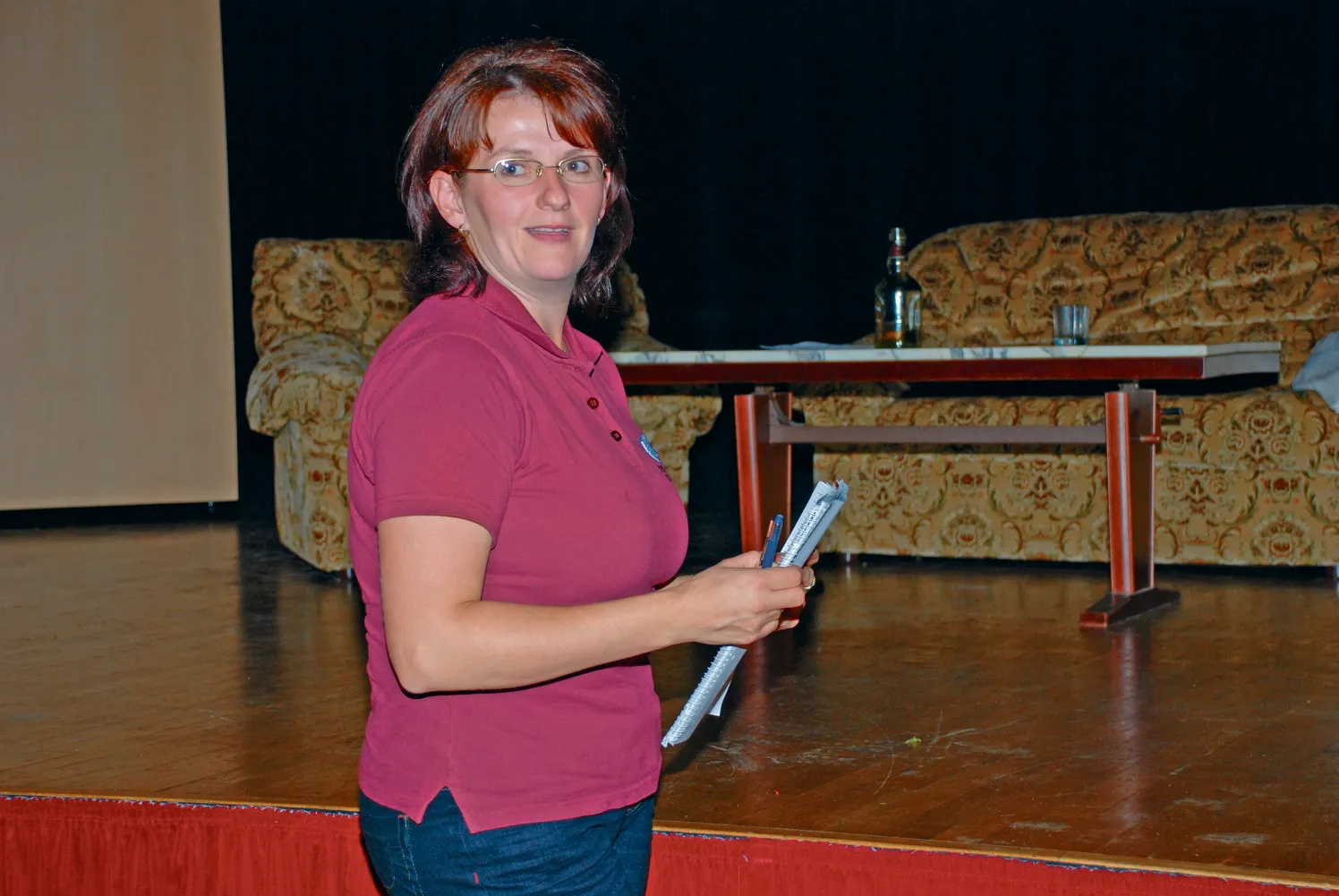 Moni bei der Arbeit_Aufführung "Daniel, Briefe an seine Mütter" im Jahr 2008