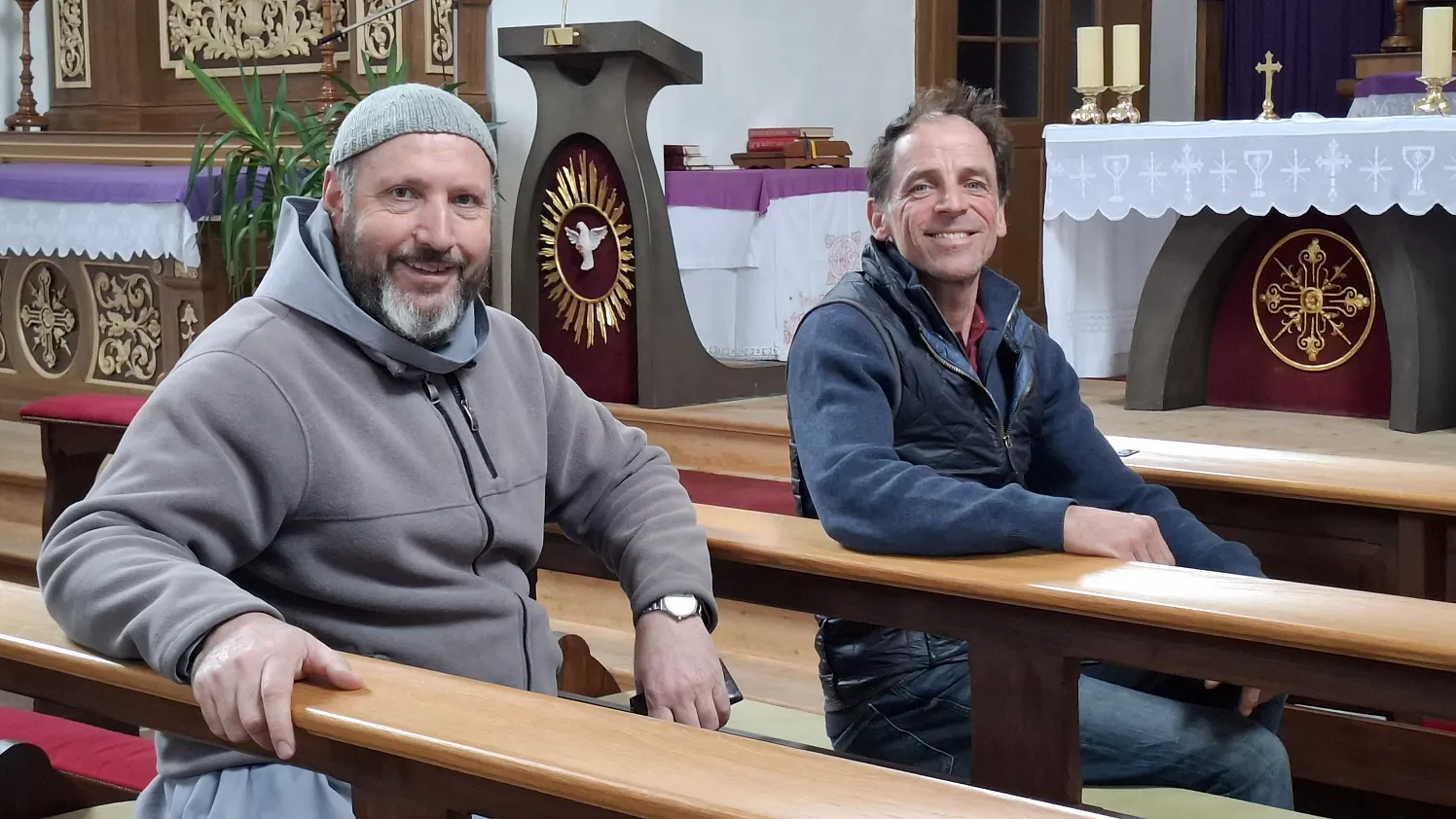 Pater Peter Insam, Andreas Obermoser, stellvertretender Obmann