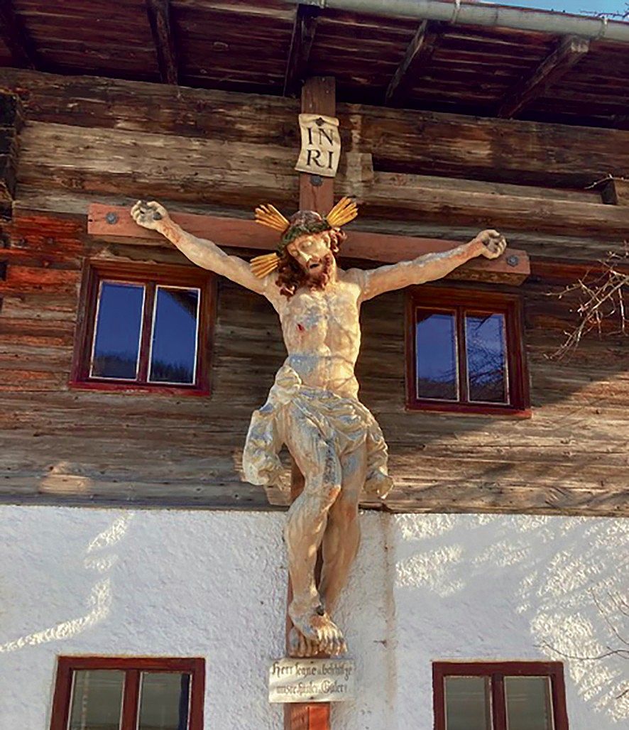 Schwendt, Lederergut, Ledererkreuz vor der Restaurierung 2024 bis 2025