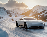 a-futuristic-electric-car-driving-on-a-snowy-road-surrounded-by-mountains-stock