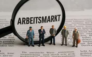Symbolbild-Arbeitsmarkt-Lupe-Zeitung